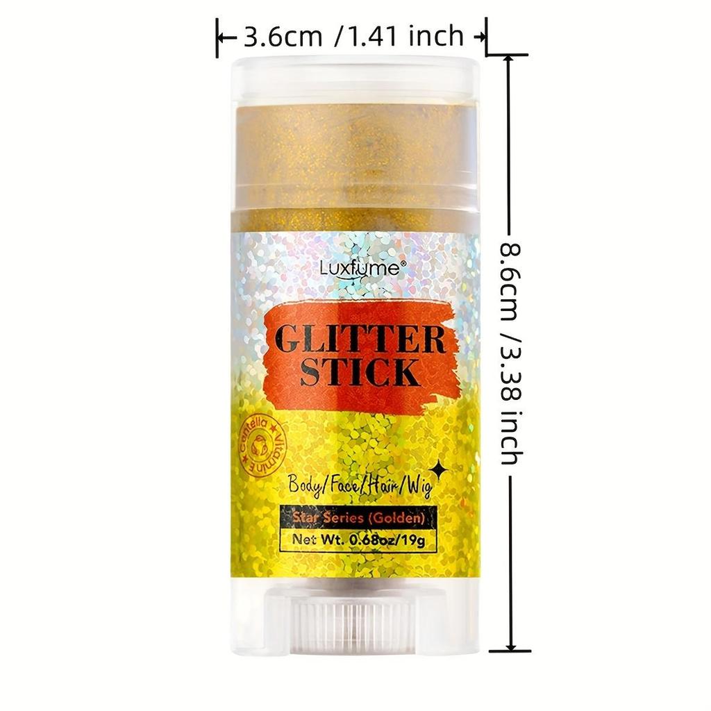 Gold Glitter Stick, Face, Hair And Body Glitter, Easy to Apply & Remove, Washable And Non-Toxic, Festival Supplies, Christmas Ornaments-16g