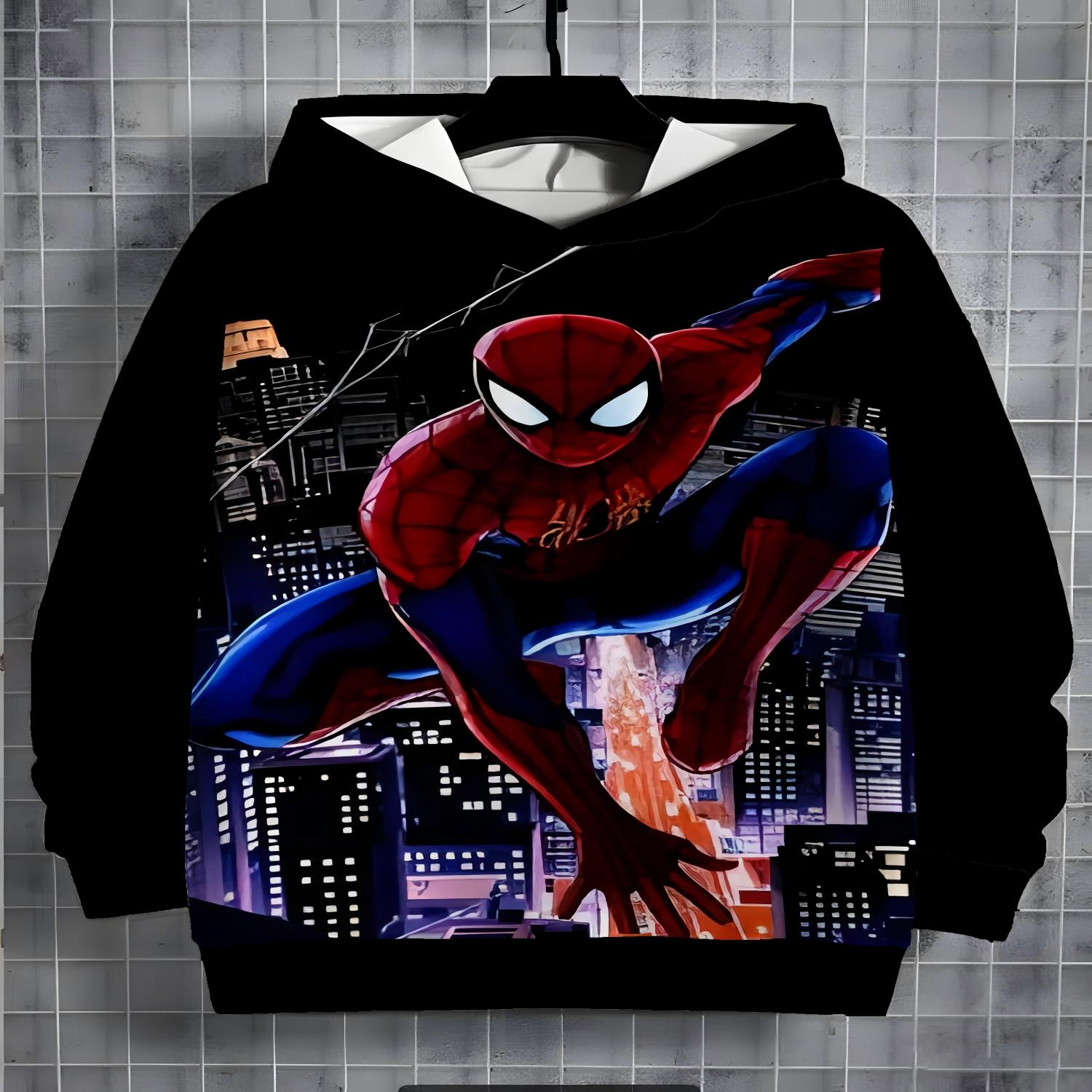 

2026 Children s Hoodies 3D Spider Printed New Men s and Women s Hoodies Casual Neutral Hoodies Children s Hoodies Clothing 13-14Y