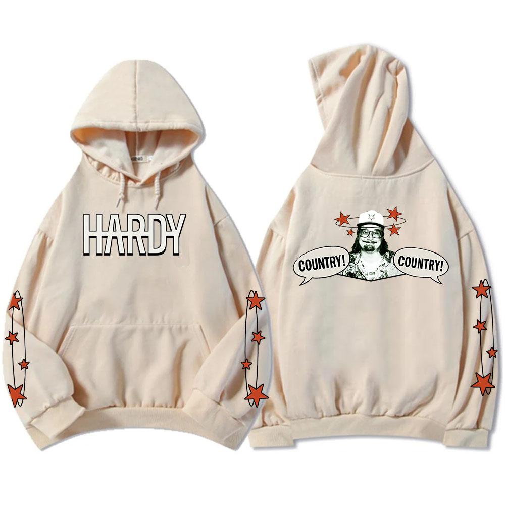 HARDY COUNTRY! COUNTRY Hoodies Fashion Autumn Hooded Male Sweatshirts Grunge Streetwear Album Graphic Print Sudaderas