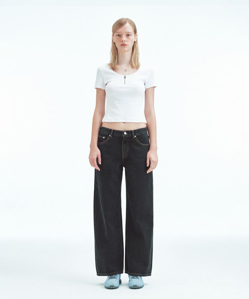 REST&RECREATION Half Zip-Up Top - White