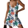 YYFS Women's Fashion Summer Spring Solid Color Print Sleeveless V-Neck Loose Waistline Casual Dresses