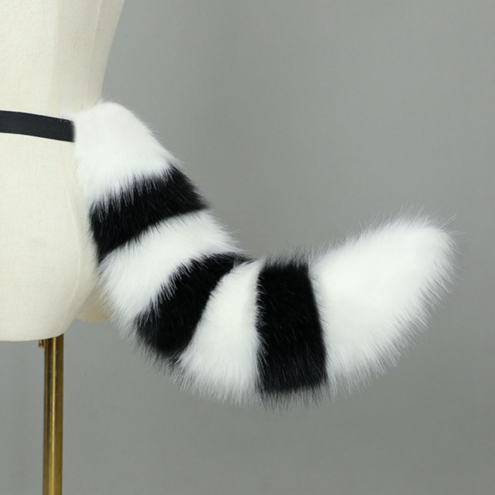 Cat Tail Plush Cat Tail and Ears Set Cat Ear Halloween Animal Cosplay Props  Adult