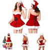Stunning Backless Soft Touch Red Velvet Sexy Women Christmas Santa Claus Dress Hat