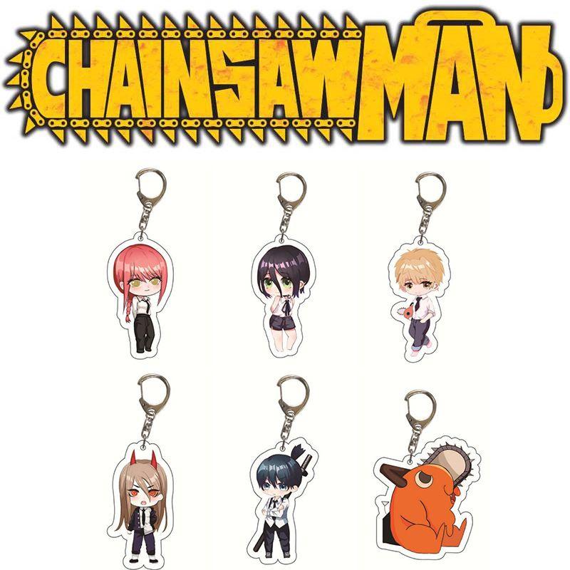 Chainsaw Man Acrylic Keychain Double Sided Printing Cartoon Character Bag Pendant