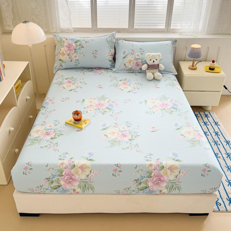 Square Geometric Cotton Fitted Sheet Set Grey and Orange Geometric Lines Bed Cover Adult Single 3pcs Bedding Deep Pocket Design