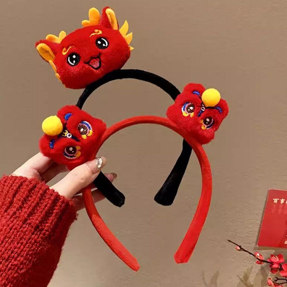 Red New Year Hair Hoop Chinese Style Headpiece New Headwear Cosplay Costume Props