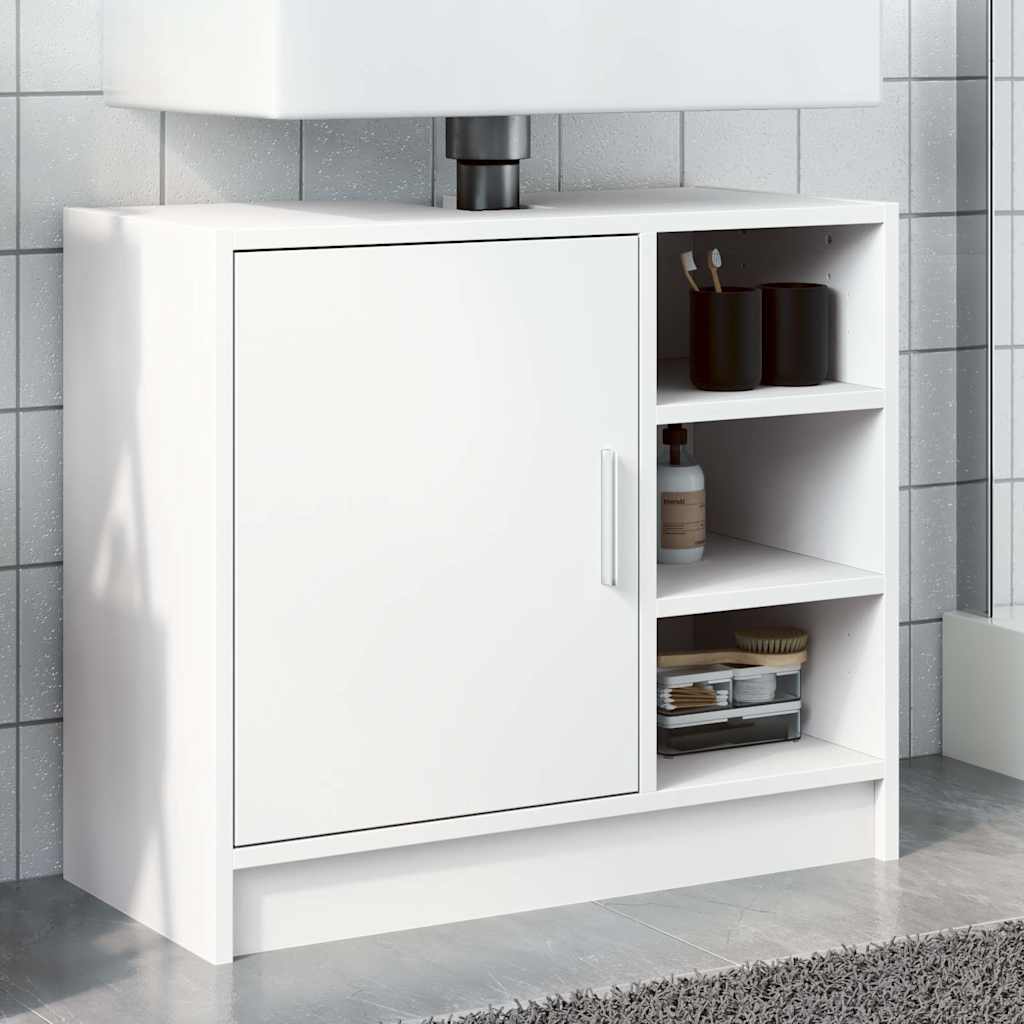 Bathroom Vanity Unit White 63 X 29 X 55 Cm Engineered Wood
