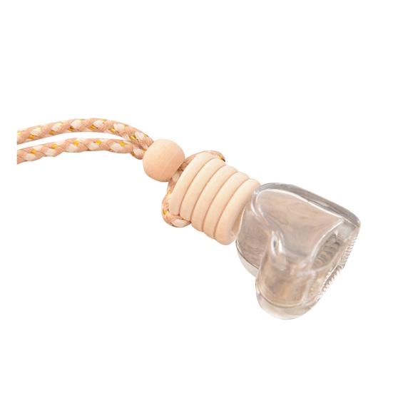 Heart Shape Car Air Freshener Perfume Empty Glass Bottle Hanging Decoration