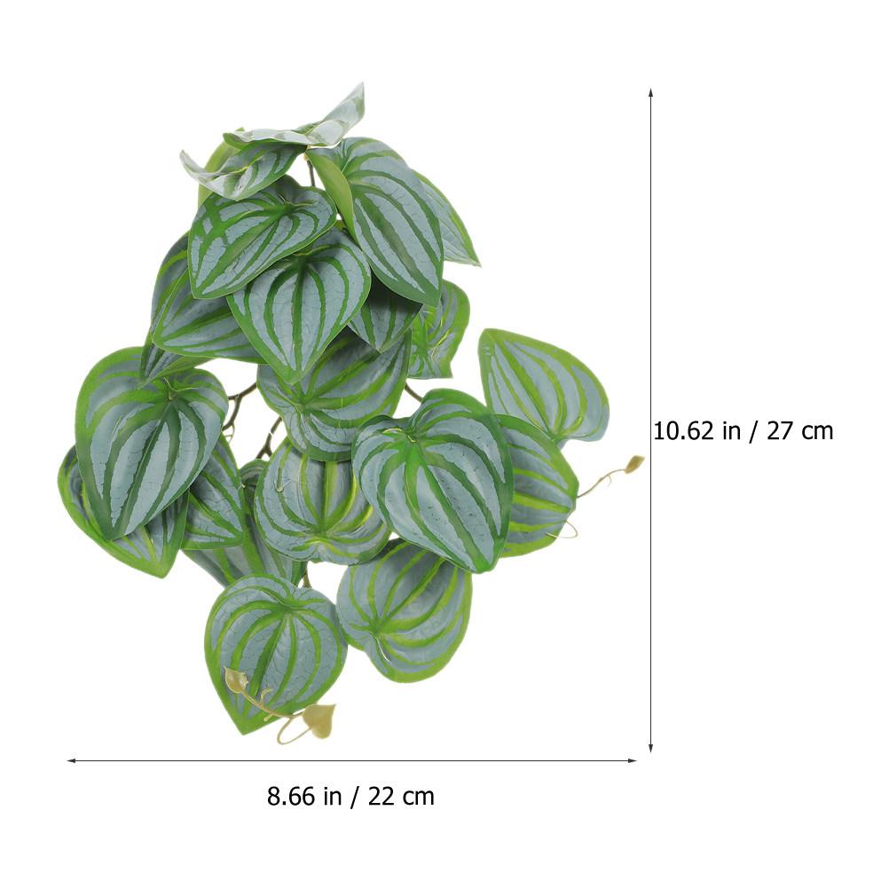

Hanging Leaf Ornament Artificial Reptile Plant Lifelike Pendant Natural Green Terrarium Tank Climbing Decor Reptile Plants зелёный