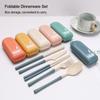 Camping Outdoor Tableware Knives Fork Spoon Chopsticks Straw Set Cutlery Set Dinnerware Set
