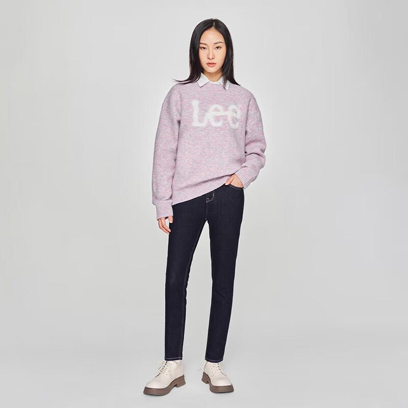 Lee Unisex Jacquard Big Logo Round Neck Sweater
