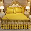 Πολυτελές κάλυμμα κρεβατιού Μόδα φούστες κρεβατιού Queen Size Διακόσμηση σπιτιού Κρυστάλλινο κέντημα Βελούδινο κάλυμμα κρεβατιού με μαξιλαροθήκες