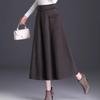 Knitted Woolen A-Line Midi Skirt - Thick, Pleated, and Slimming for Autumn/Winter