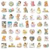 10/30/50pcs Retro Cartoon Baby and Animals Stickers Aesthetic Graffiti Decals Decoration Suitcase Diary Phone Bike Sticker Pack