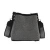 Stylish Fall Bucket Bag Sparkling Rhinestones Fashionable Commuter Shoulder Bag In Black Silver And Colorful Options
