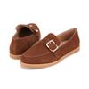 BARBARA Lambskin Suede Buckle Loafer Bbi539br