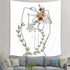 Abstract Woman Tapestry Aesthetic Boho Home Decor Butterfly Fabric Wall Hanging Modern Flower Plant Bedroom Office Decoration