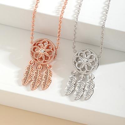 Three-leaf Short Pendant Collarbone Chain O-chain Bohemian Ethnic Style Simple Dream Catcher Necklace