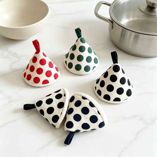Baking Pan Handling Mitts Triangular Pot Lid Handle Cover, Heat Resistant Hot Cookware Cotton Knob Grabber Anti-Scald Mitts, Holders, Kitchen