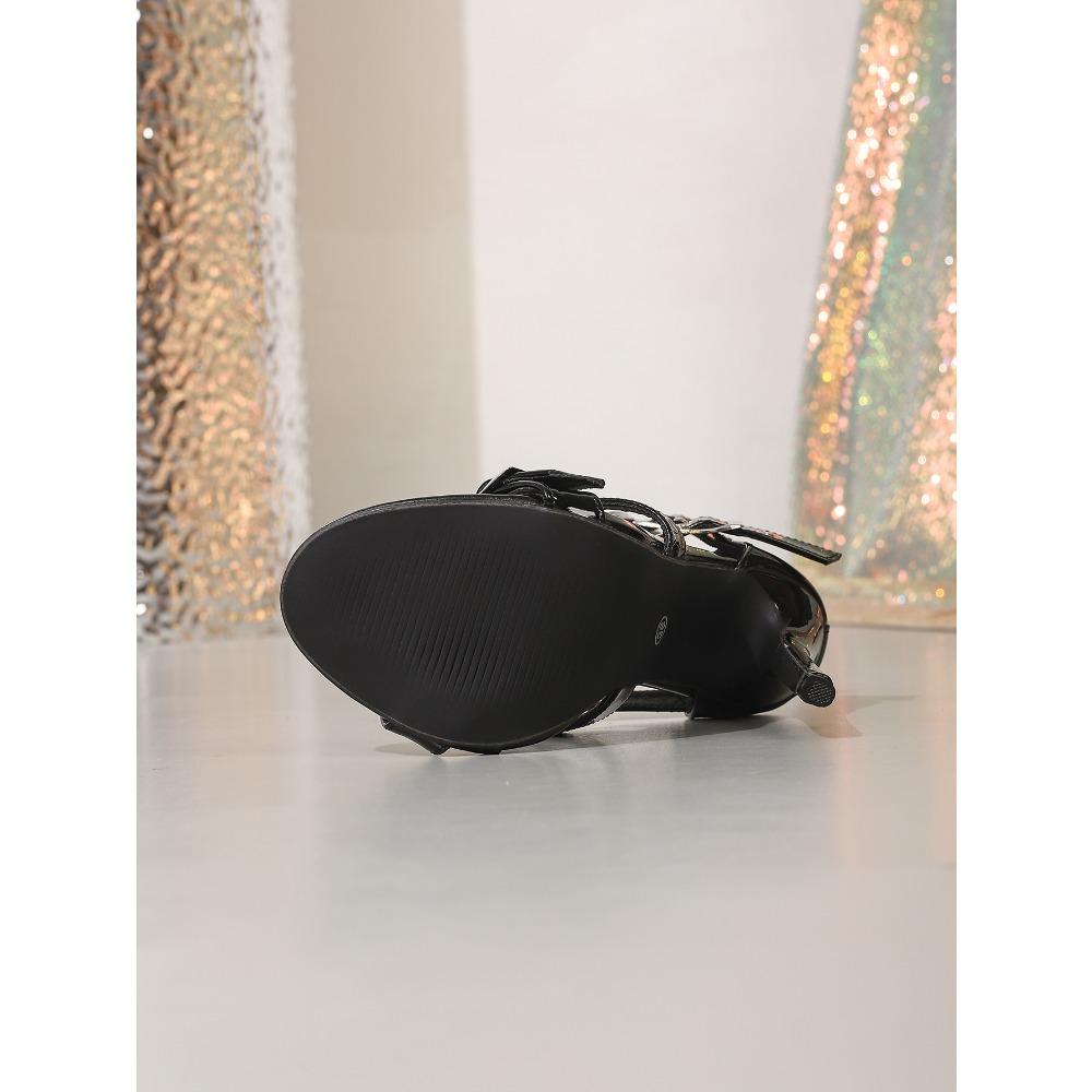 Eilyken Summer Fashion Hollow Out Buckle Strap Zipper Sandals Woman's Sexy Thin Heels Party Prom Elegant Ladies Shoes