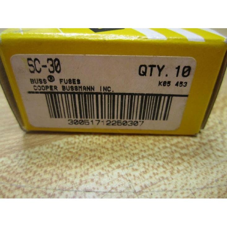 Bussmann #BP/SC-30 30A SC cart fuse (pack of 10)