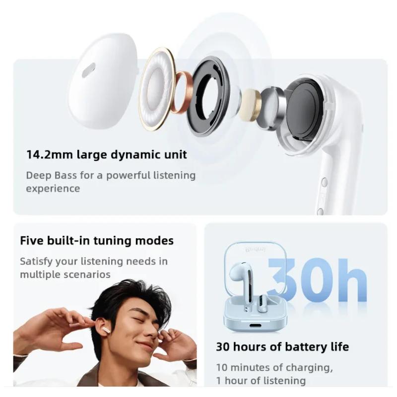 Xiaomi Redmi Buds 6 Active TWS ყურსასმენი Bluetooth უსადენო ყურსასმენი