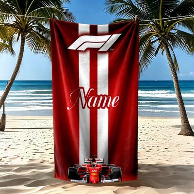 F1 Team Profile Customize Your Name Beach Towel Soft Durable Quick-Dry Portable for SwimmingBeachCamping Travel Beach AccessoriesGym