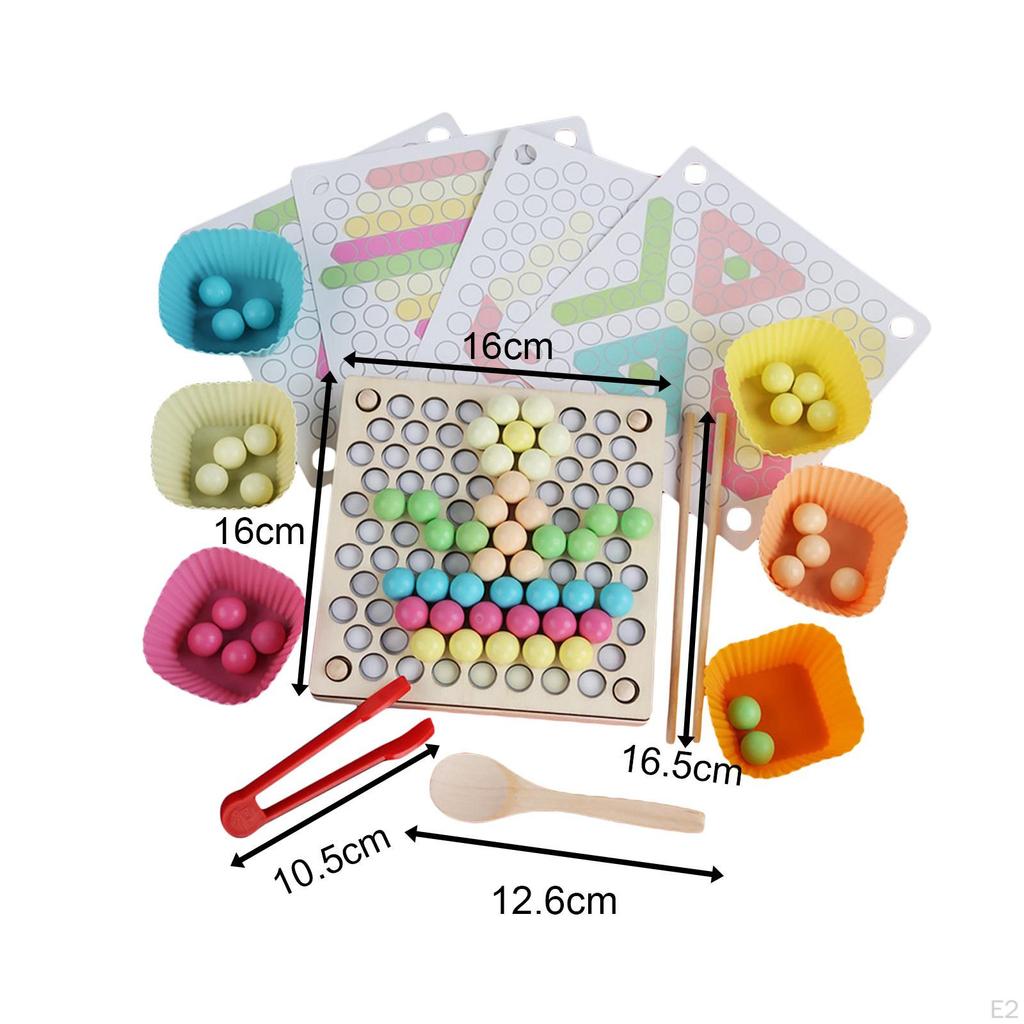 Fine Motor Toys with Rainbow Beads Educational for Game Interaction Matching