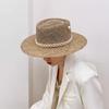 Sommer Strohhut Perle Pin Damen Sommer Meer Sonnenschirm Hohl Rille Flache Oberseite Strohhut Sombrero