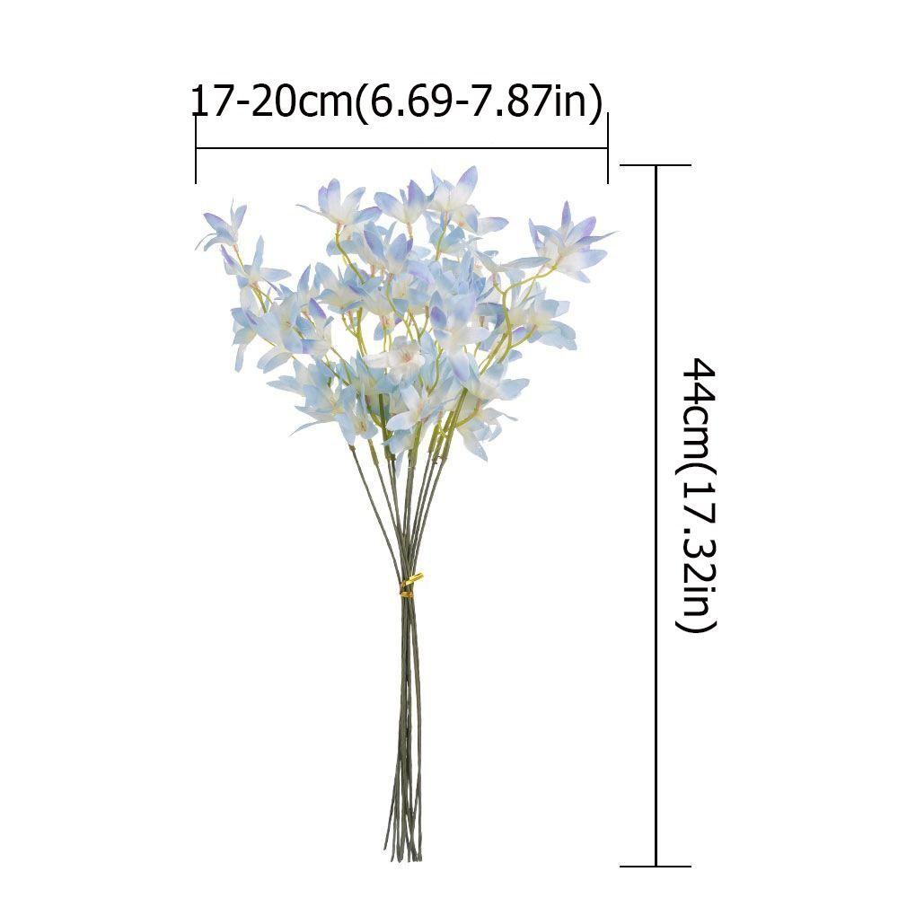 10pcs Plastic Artificial Oncidium Flower Realistic Fake Flowers  Holiday Party Wedding