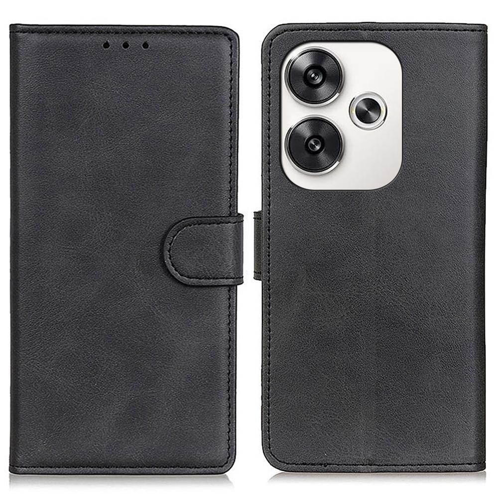 For Xiaomi Poco F6 5G/Redmi Turbo 3 5G Wallet Case Cowhide Texture Anti-Drop Leather Phone Cover