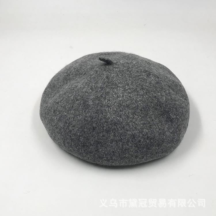Autumn and winter versatile wool hat beret women's pumpkin hat retro woolen painter hat bud hat tide