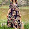 Vestidos Casuales de Mujer Verano Ropa Vintage Talla Grande Elegante Manga Corta Vestido Largo de Verano