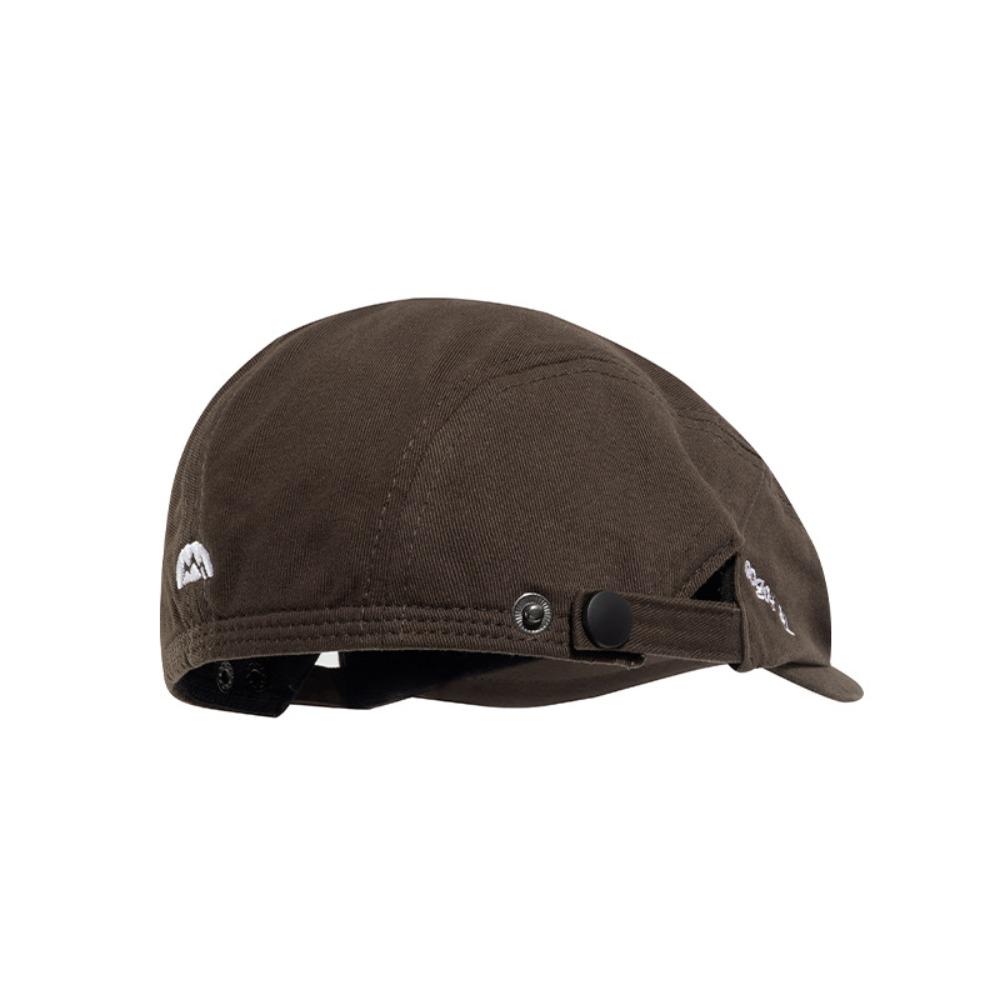 British Style Embroider Letter Hat Pure Color Retro Painter Hat Newsboy Flat Cap  Streetwear