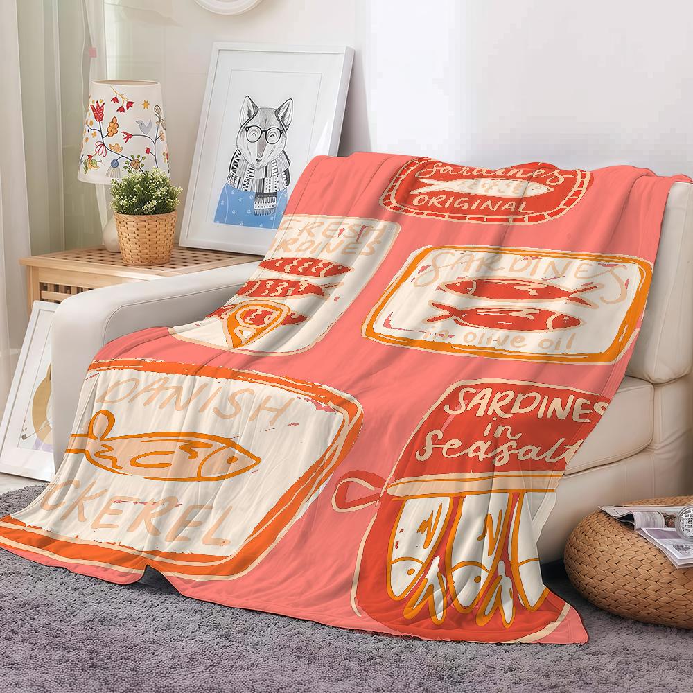 Sardines Fish Art Blanket Warm And Soft Suitable For Bedroom Living Room Sofa Bed Office Travel Camping