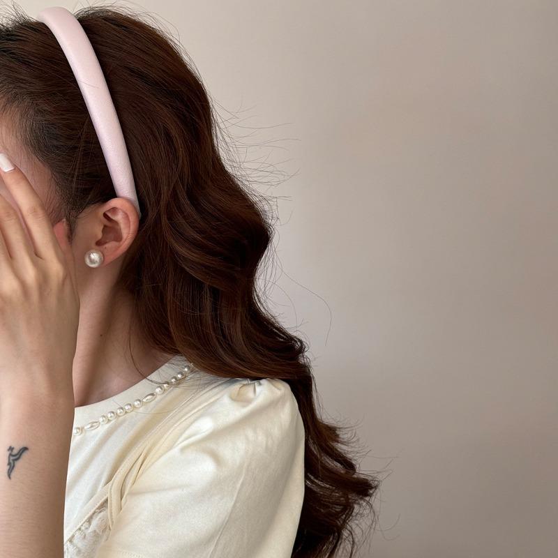 Cream-colored Texture Sponge Hairband for Girls with A Sweet Small Headband Style Hairpin