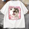 Women's Short Sleeve T-shirt Graphic Y2K Freak Level Infinite Funny Cat Expression Pack Women's Harajuku Print Silly Cat T-shirt