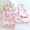Unifizz Cotton Pajamas with a Cute Floral Long and Gauze Lightweight and This Loungewear Set Includes Pants and a Breathable and and Perfect for