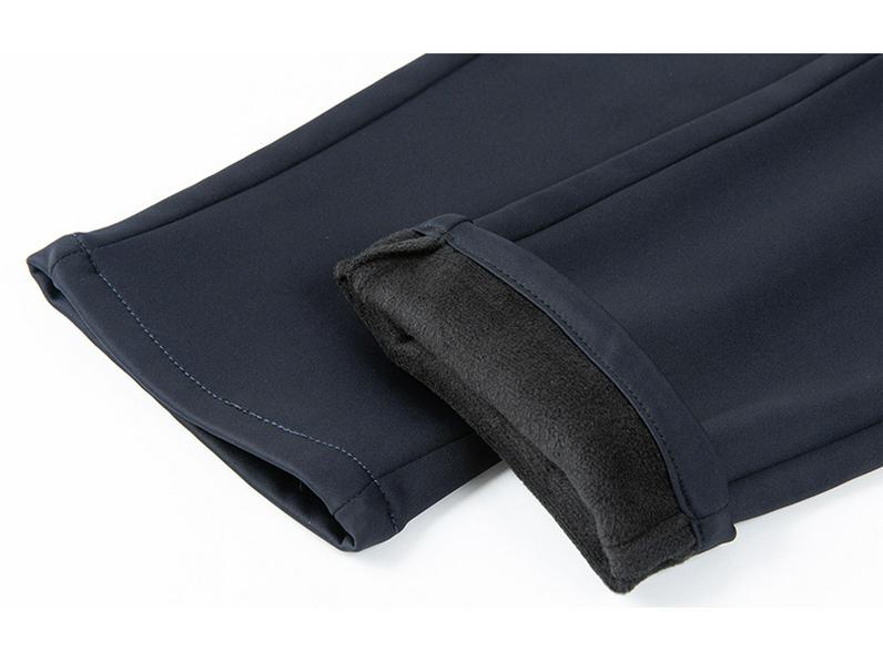 Men's Anti-Wrinkle Straight-Leg Business Trousers with Slight Stretch and Warm Plush Lining