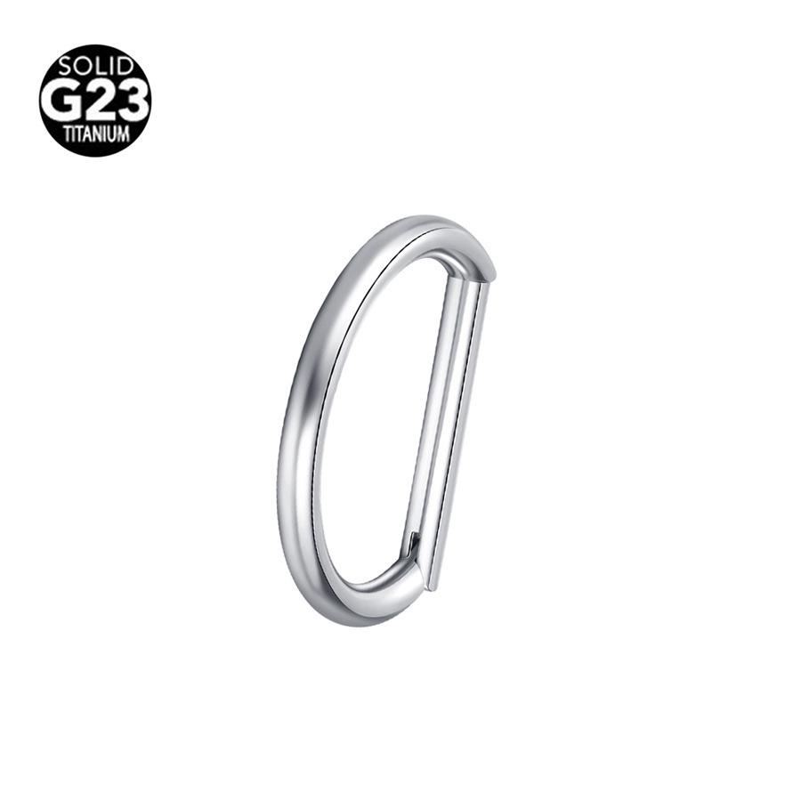 

Titanium D-Shape Septum/Ear Cuff, 1.0/1.2mm Thick, 8/10mm Inner Diameter - 2024 Piercing Jewelry 1.2*8mm