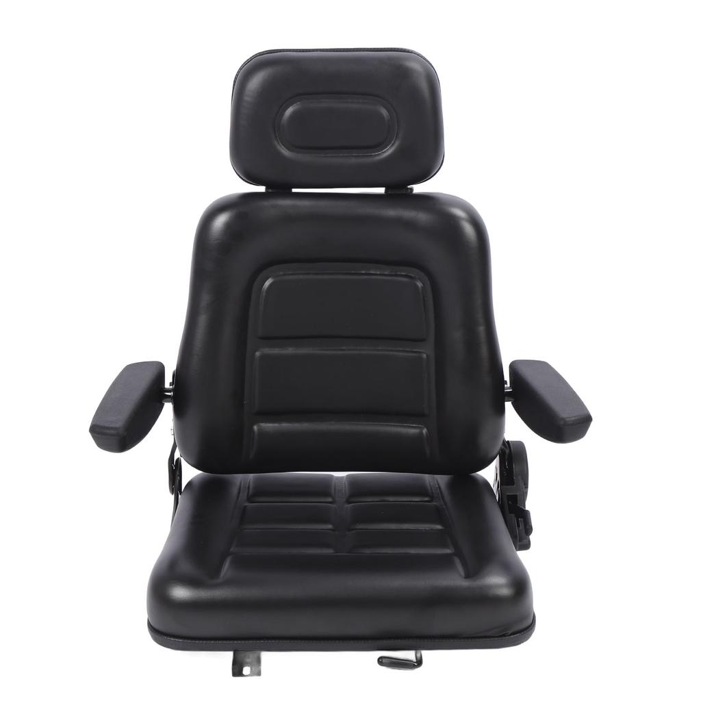 Forklift Seat with Adjustment Switch and Slide Rail 3 Level Adjustable Headrest Seat for Dumper Mower Skid Loader