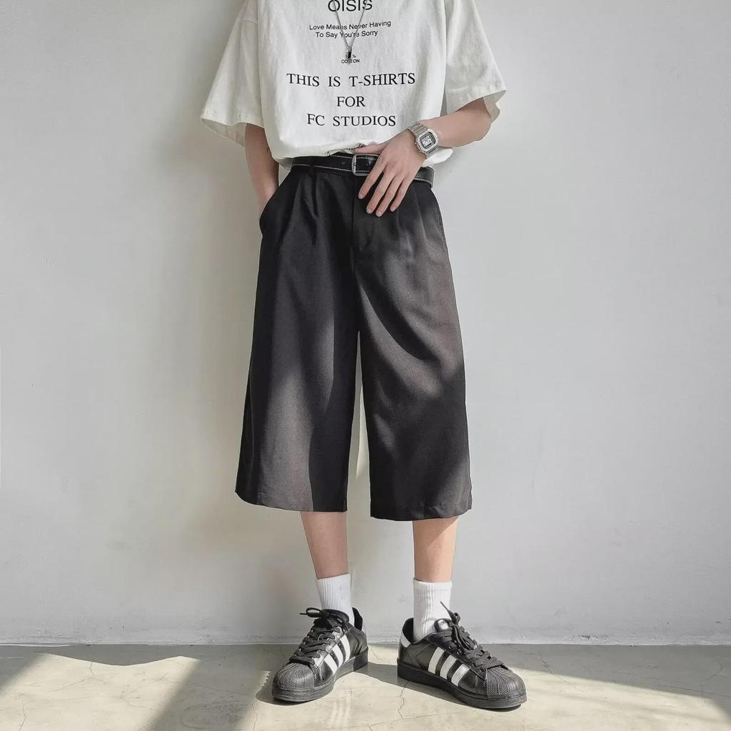 Men's Japanese Retro Cityboy Knee-Length Shorts - Trendy Loose Summer Pants