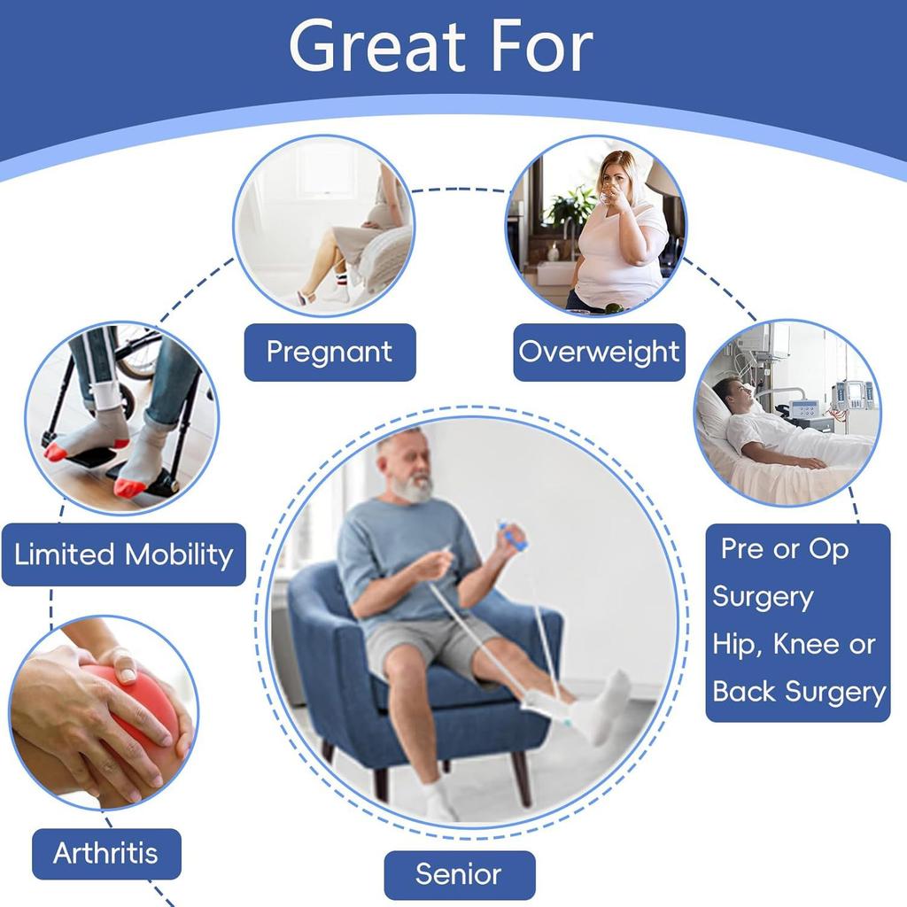 1/2pc Sock Auxiliary Device No bending Sock Aid Pregnant Elderly Pulling Assist Device Adjustable Cord Sock Helper Aid Tool