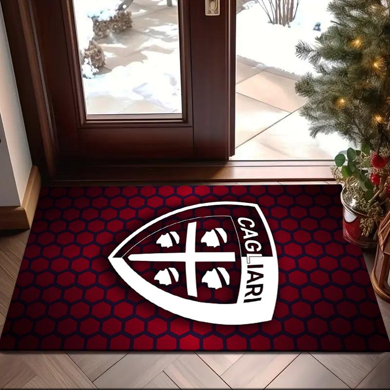 1PC Football Cagliari Design Rug Game Carpet, Floor Mat for Bedroom Living Room Entryway Rug, Home Decor Idea Gift for Christmas birthday