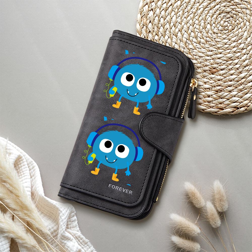 Cute Cartoon Monster Wallet for Women Fashion Long Purse Card Holder