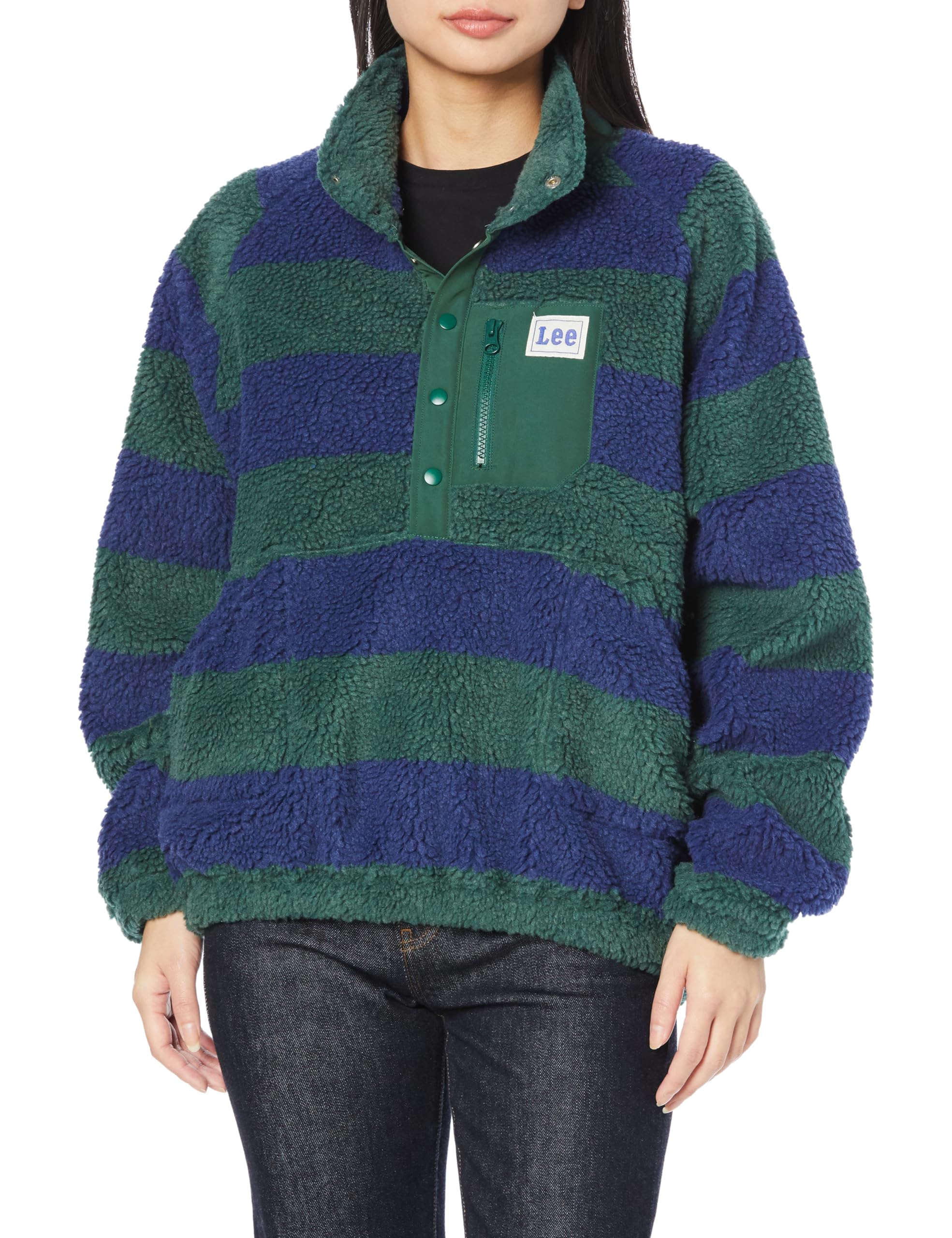 

Женский топ Lee Half Snap из флиса буа, темно-синий,