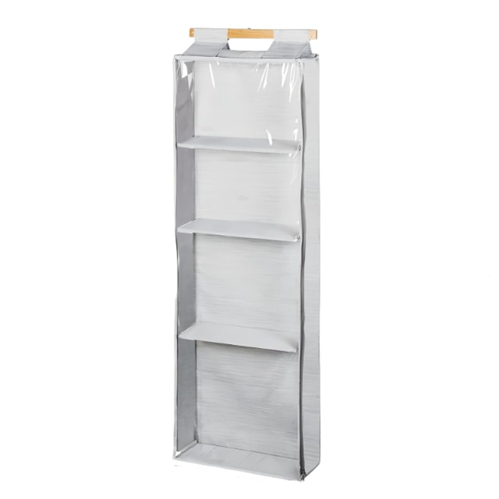 2025 New Hanging Yarn Storage with 4 Large Pockets Clear Knitting Organizer Storage with Zippers for Crochet Lovers