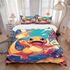 3pcs Bedding Set Flame Pokémon Includes 1 Comforter + 2 Pillowcases, Without Pillow Inserts, Soft Comfortable,a0909166