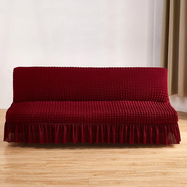 Seersucker Sofa Bed Cover Jacquard Stretch Spandex All Inclusive Sofa Cushion Cover Without Armrests Living Room CF 160-190cm