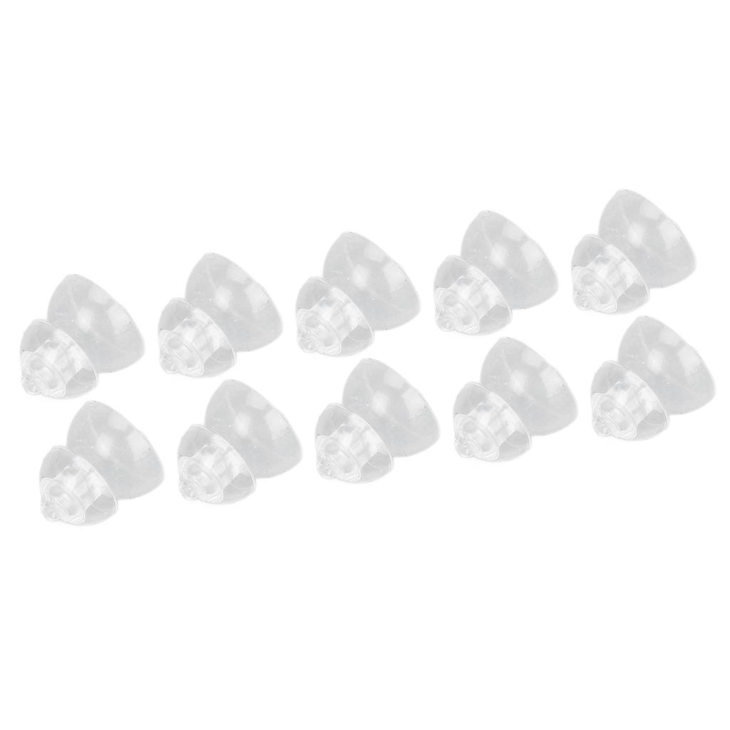 10 Pcs Sound Amplifier Dome Soft Silicone Anti Static Dual Layer Closed Sound Aid Tips